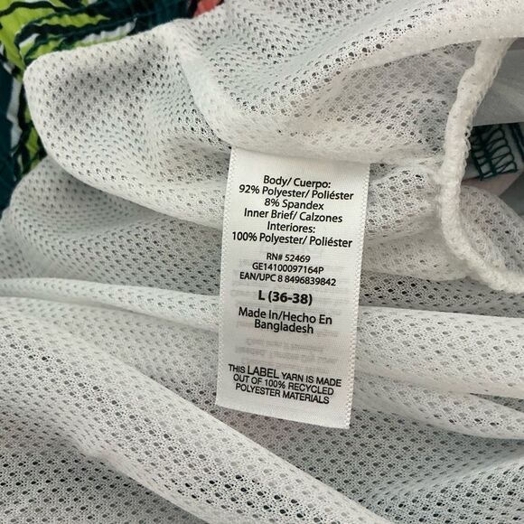 George Green and Yellow Swim Trunks Vibrant Tropical Design -L, NWT - Picture 5 of 5